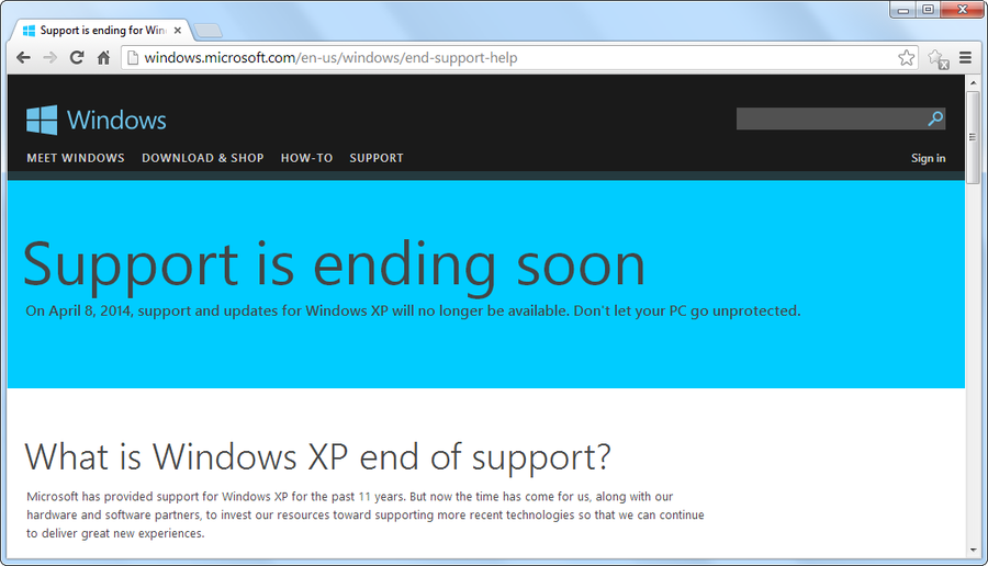Support for Windows XP and Vista ending soon - Announcements - Developer  Forum