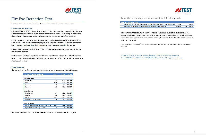 Un test commandé par FireEye