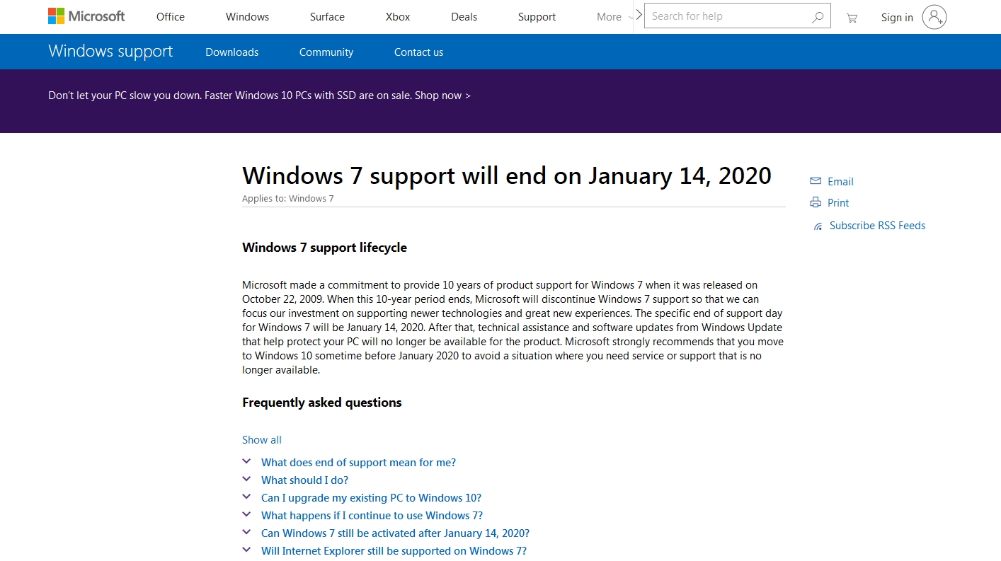 Microsoft provides clarity on questions about end of support