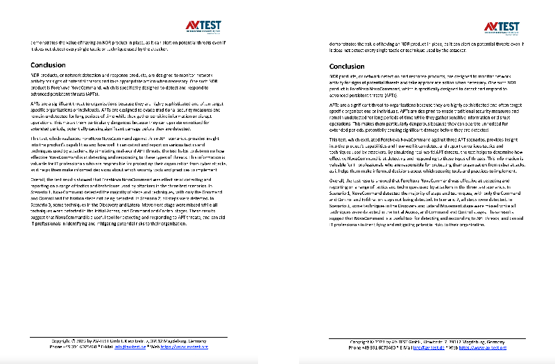 Un test commandé par ForeNova