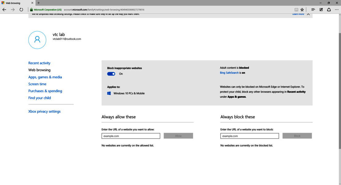 Microsoft Family Safety