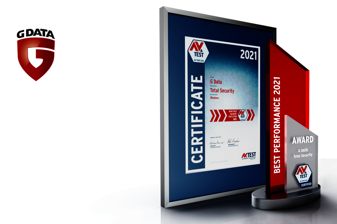 AV-TEST Award 2021 f&uuml;r G DATA