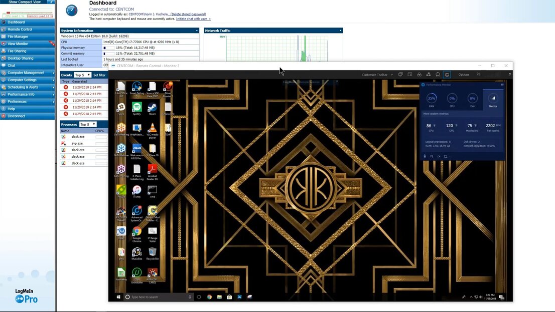 Contrôle à distance avec LogMeIn
