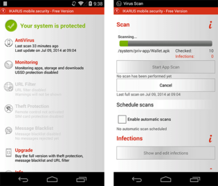 Test Ikarus mobile.security 1.7 for Android (142724)