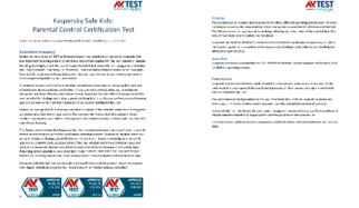 Kaspersky Safe Kids: Parental Control Certification Test 2020