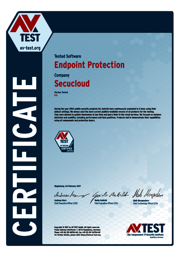 <p>Download as <a href="/fileadmin/Content/Certification/2016/secucloud_avtest_certified_mobile_2016.pdf">PDF</a></p>