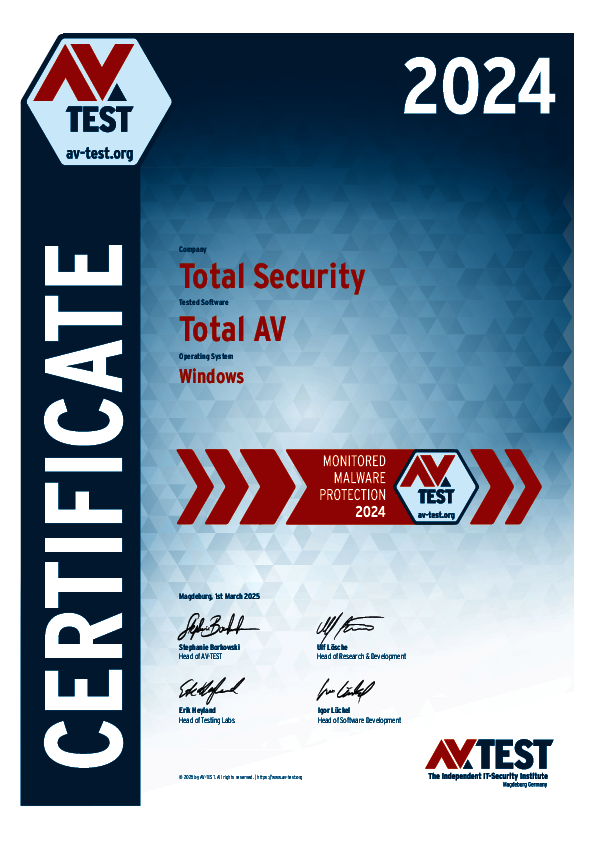 <p>Download as: <a href="/fileadmin/Content/Certification/2024/Total_Security/avtest_certificate_2024_windows_total_security_total_av.pdf">PDF</a></p>