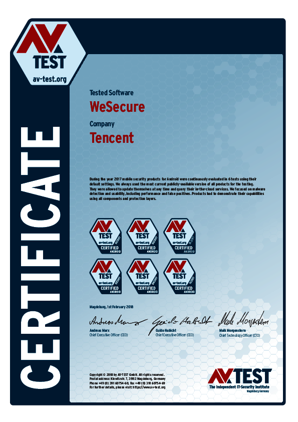 <p>Download as <a href="/fileadmin/Content/Certification/2017/avtest_certified_mobile_2017_tencent.pdf">PDF</a></p>