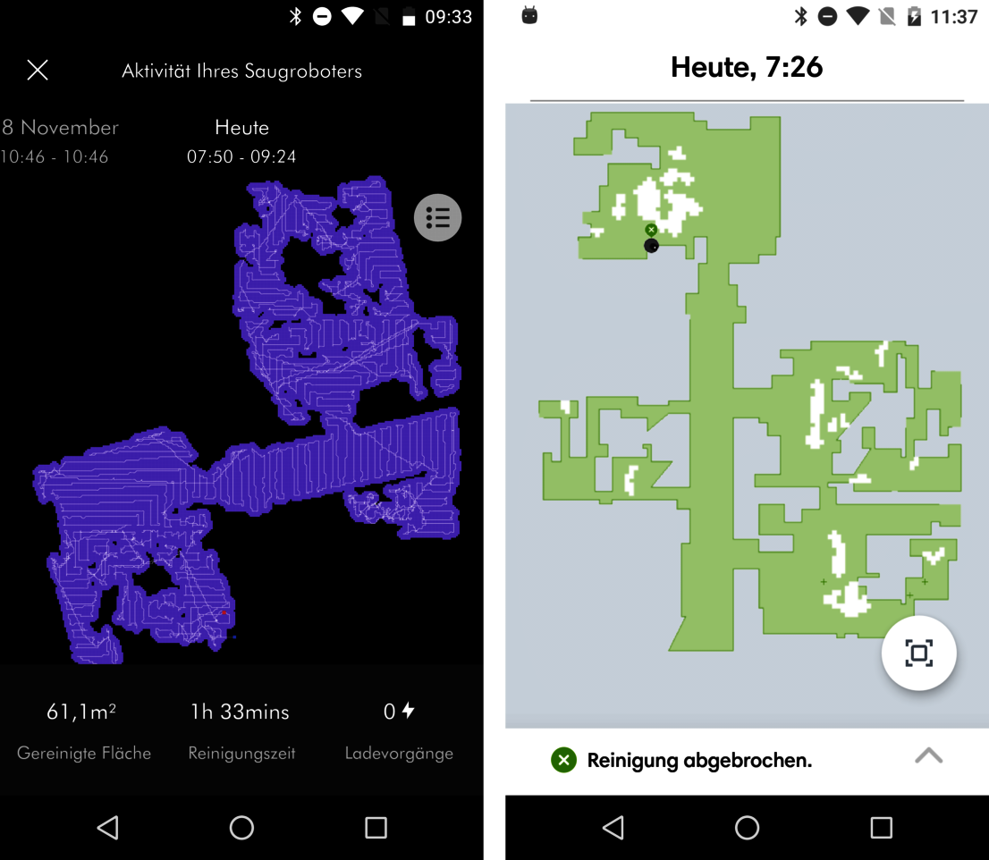 Cleaning Maps der Saugroboter