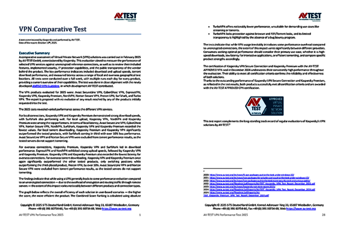 Ein Test im Auftrag von Kaspersky Kaspersky VPN-Vergleichstest 2025