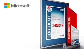 AV-TEST Award 2021 f&uuml;r Microsoft