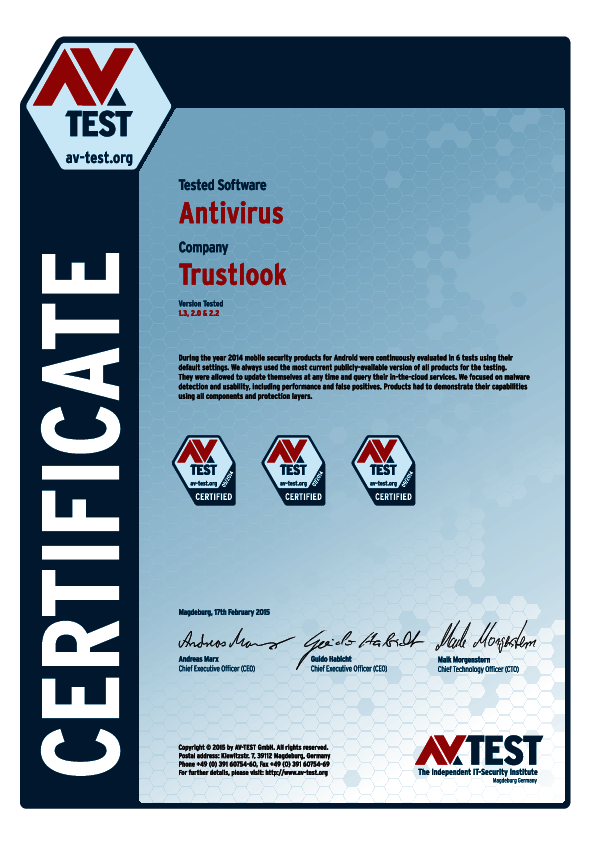 <p>Download <a href="/fileadmin/Content/Certification/2014/avtest_certificate_mobile_2014_trustlook.pdf">PDF</a></p>