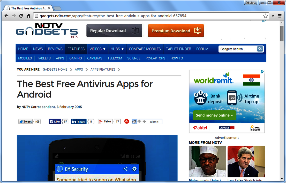 Grâce à AV-TEST, NDTV