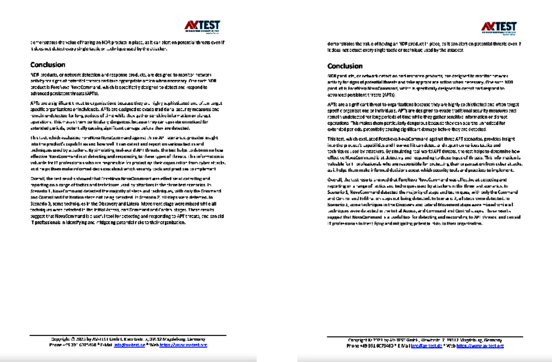 Ein Test im Auftrag von ForeNova Bewertung von ForeNova NovaCommand