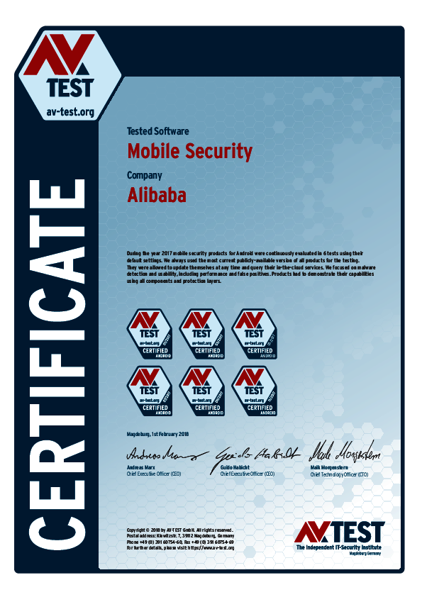 <p>Download as:&amp;nbsp;<a href="/fileadmin/Content/Certification/2017/avtest_certified_mobile_2017_alibaba.pdf">PDF</a></p>