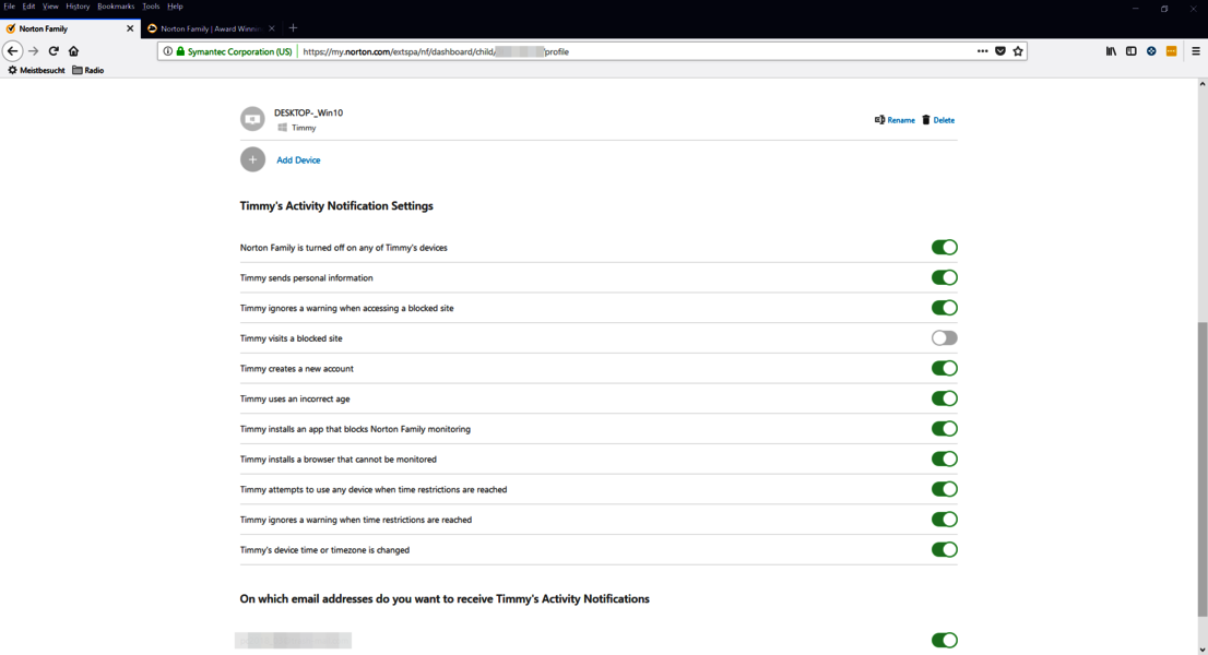 Symantec Norton Family