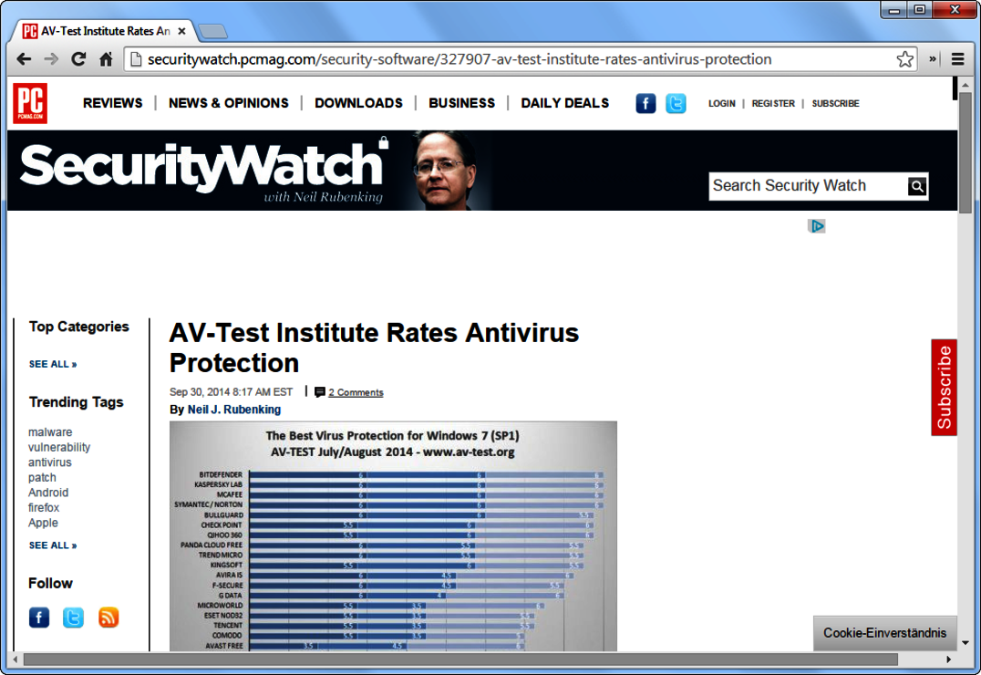 Revue de presse d&rsquo;AV-TEST III/2014