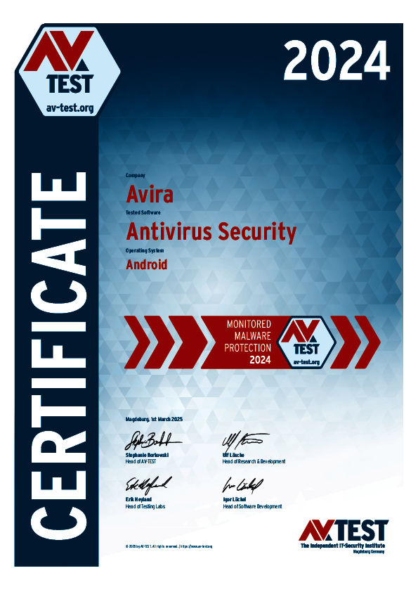 <p>Download as: <a href="/fileadmin/Content/Certification/2024/Avira/avtest_certificate_2024_android_avira_antivirus_security.pdf">PDF</a></p>