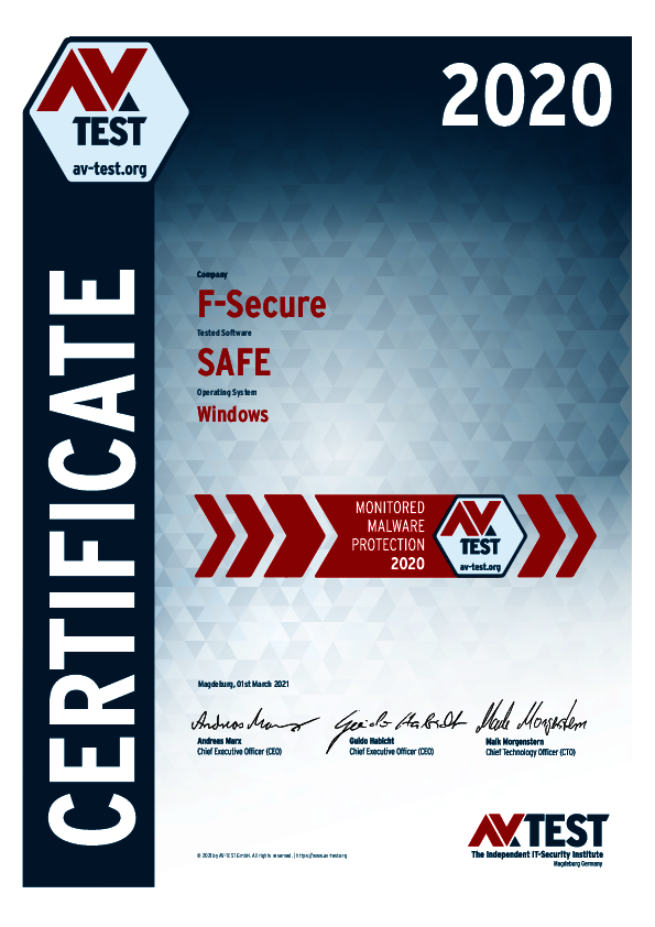 <p>Download: <a href="/fileadmin/Content/Certification/2020/avtest_certificate_windows_2020_fsecure_safe.pdf">PDF</a></p>