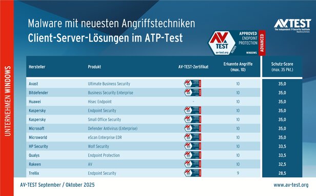 Schutzlösungen für Unternehmen im ATP-Test