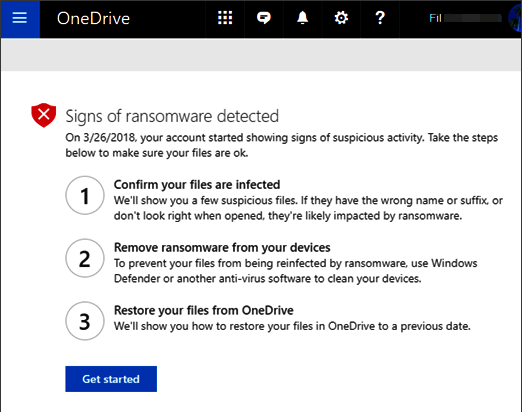 OneDrive and ransomware attacks