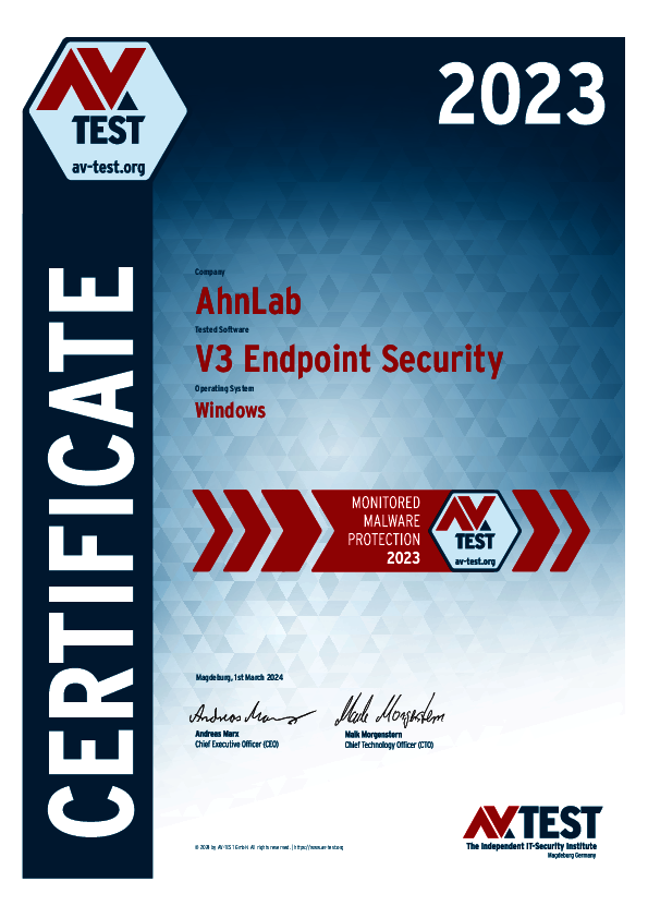 <p>Download as: <a href="/fileadmin/Content/Certification/2023/avtest_certificate_2023_windows_ahnlab_v3_endpoint_security.pdf">PDF</a></p>