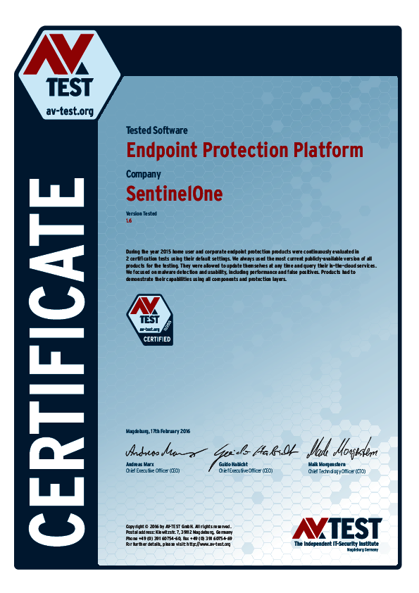 <p>Download as <a href="/fileadmin/Content/Certification/2015/avtest_certified_home_mac_2015_sentinelone.pdf">PDF</a></p>