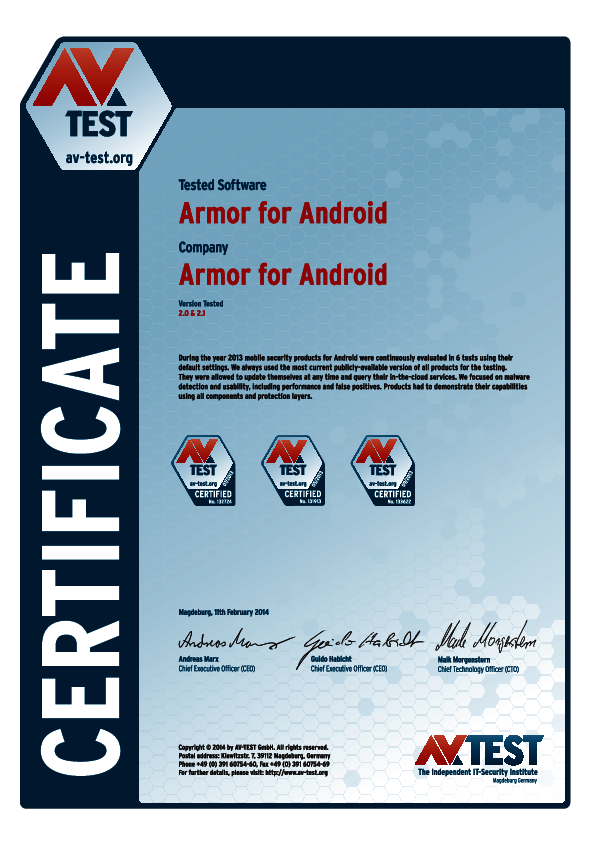 <p>Download as: <a href="/fileadmin/Content/Certification/2013/avtest_certificate_mobile_2013_armor_for_android.pdf">PDF</a></p>