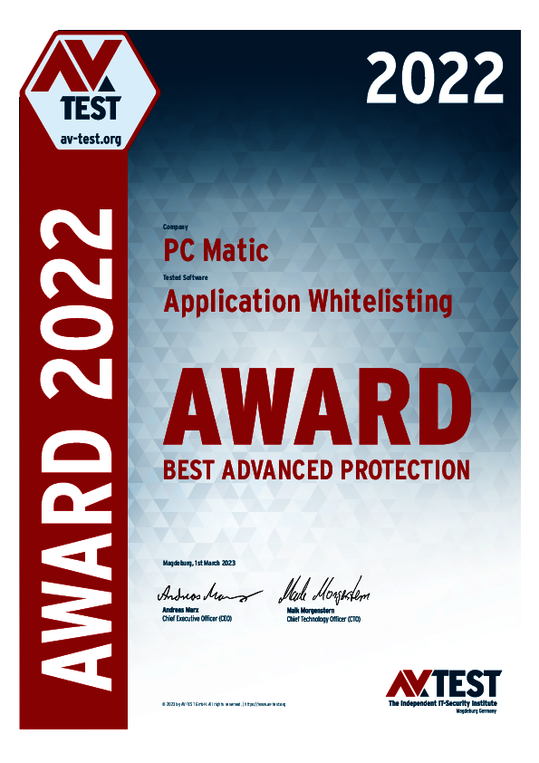 <p>Download as: <a href="/fileadmin/Awards/Producers/pc_matic/2022/avtest_award_2022_best_advanced_protection_pcmatic.pdf">PDF</a></p>