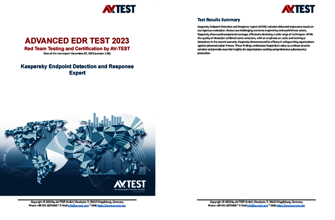 A test commissioned by Kaspersky Advanced EDR Test 2023: Kaspersky Endpoint Detection and Response Expert